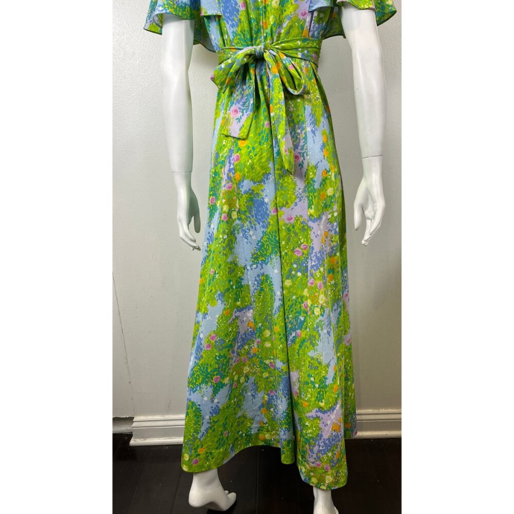 VINTAGE KUULEI HAWAII FLORAL 60'S MAXI DRESS S - Picture 11 of 15